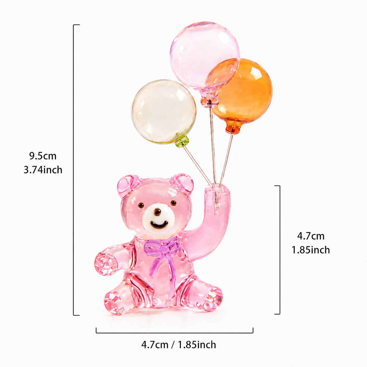 Childlike Handmade Glass Balloon Bear Ornament Craft