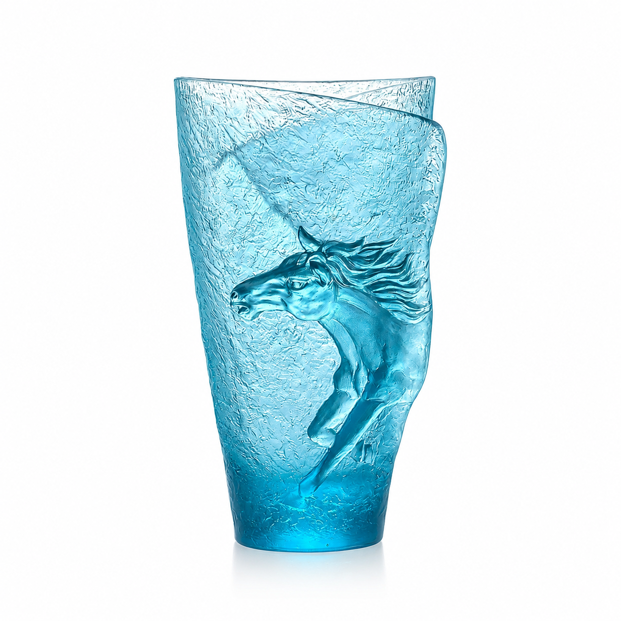 Horse Liuli Vase – Handmade Chinese Crystal Glass Art Sculpture