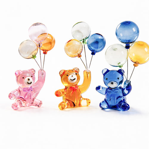 Childlike Handmade Glass Balloon Bear Ornament Craft