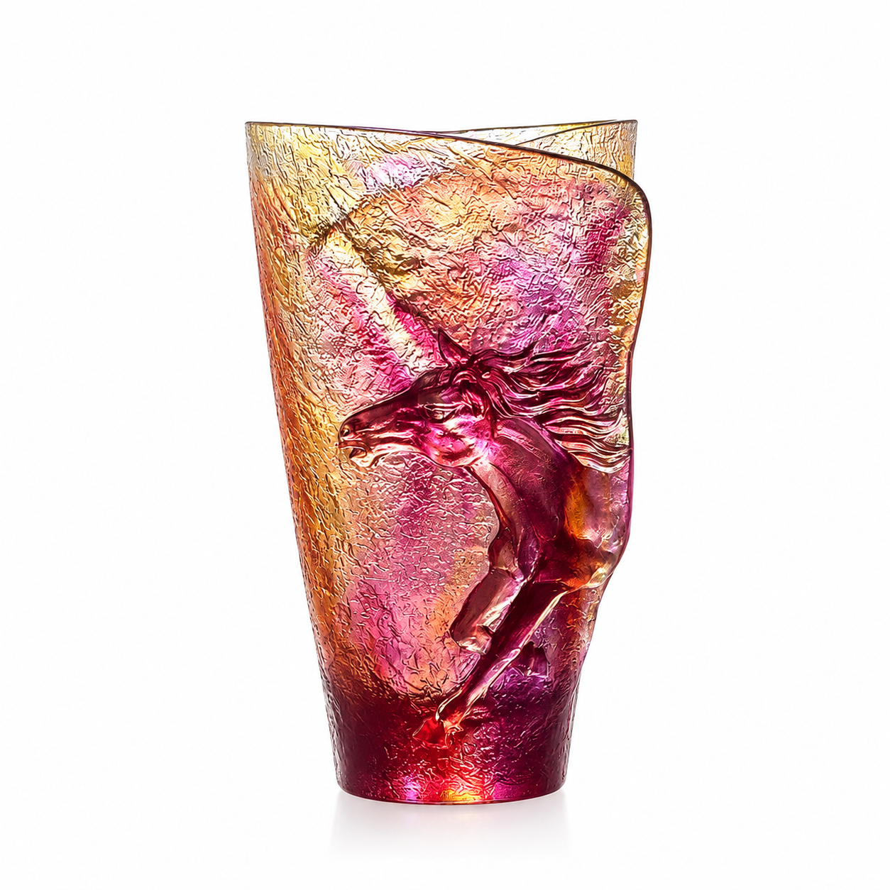 Horse Liuli Vase – Handmade Chinese Crystal Glass Art Sculpture