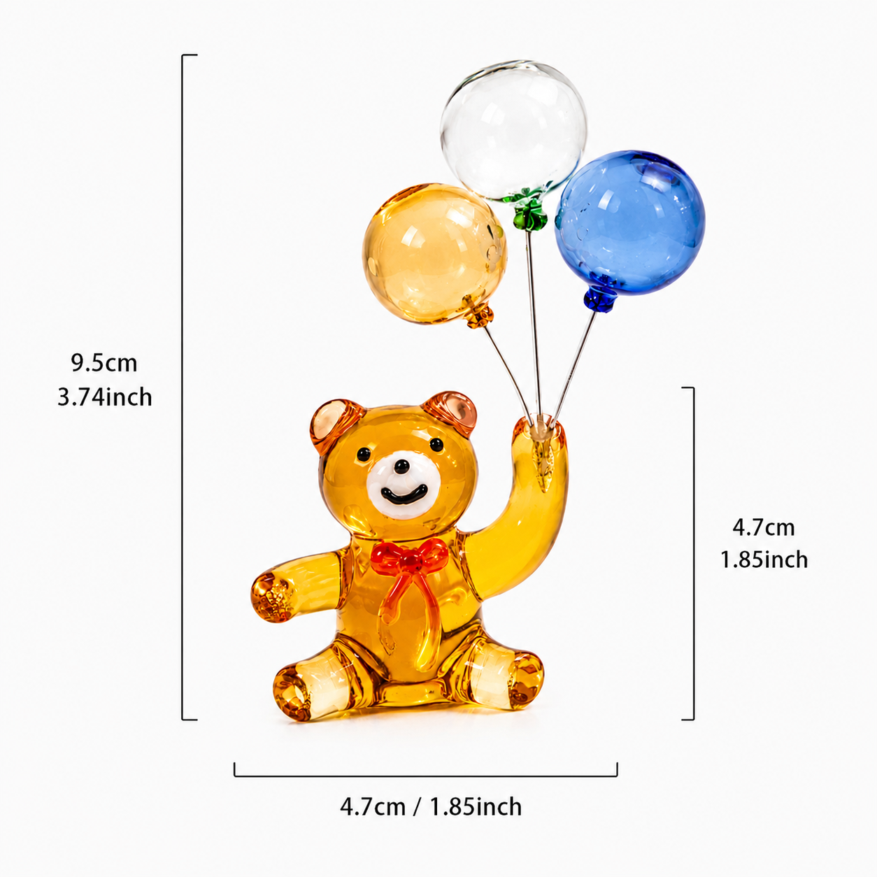 Childlike Handmade Glass Balloon Bear Ornament Craft