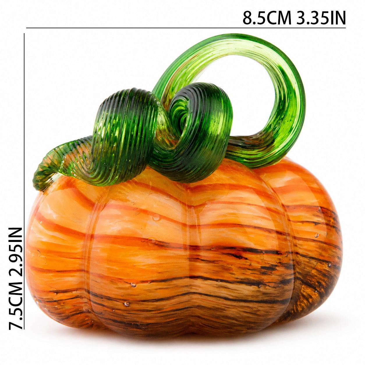 Handmade Glass Pumpkin Figurine |  Home & Office Desk Decor Ornament Gift