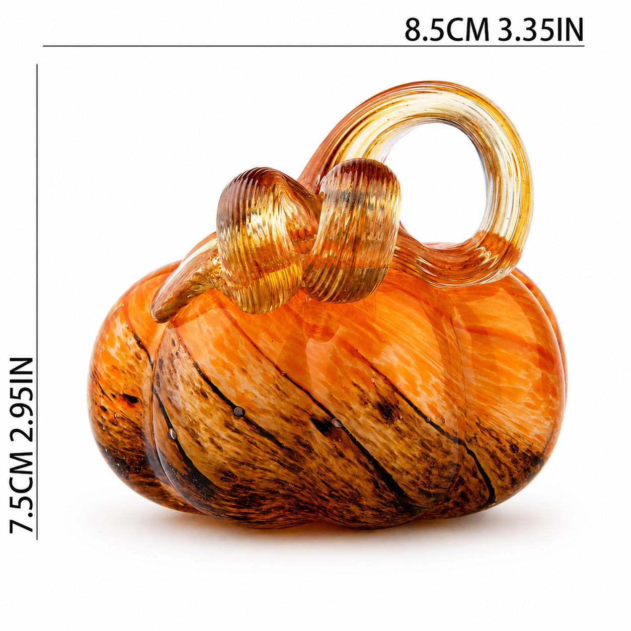 Handmade Glass Pumpkin Figurine |  Home & Office Desk Decor Ornament Gift
