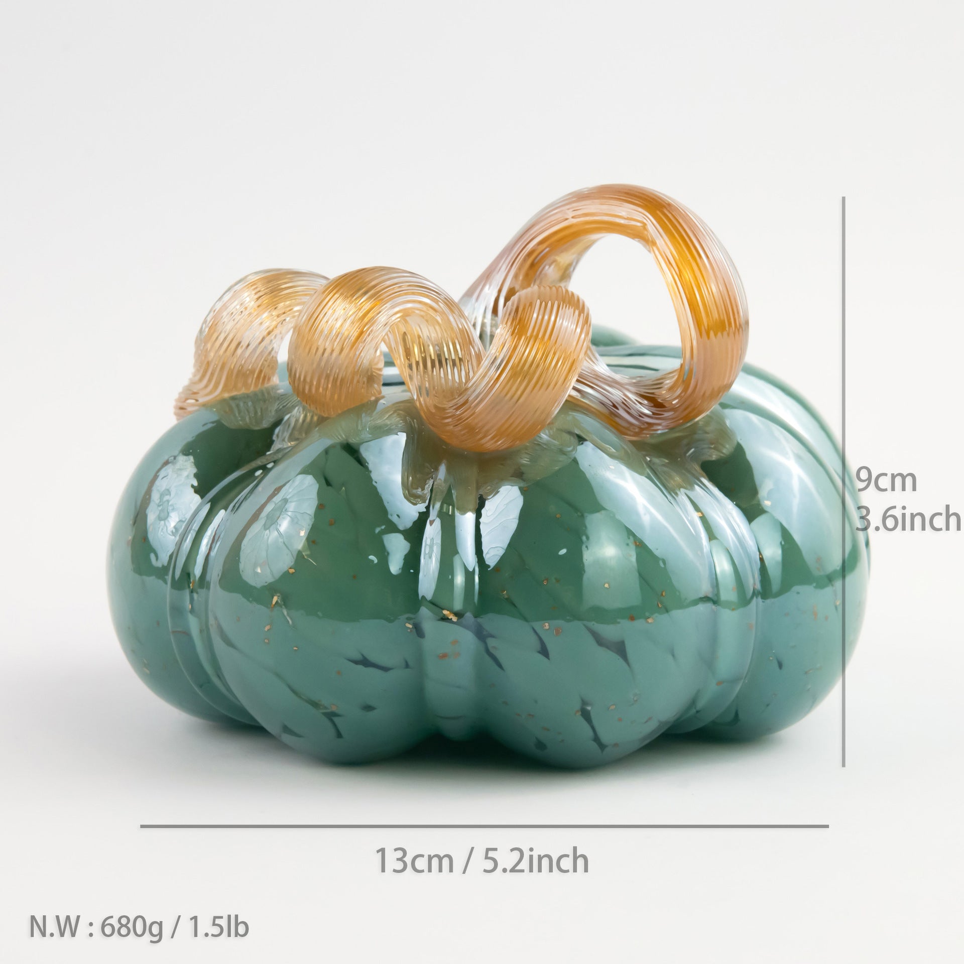 Handmade Glass Pumpkin Figurine |  Home & Office Desk Decor Ornament Gift
