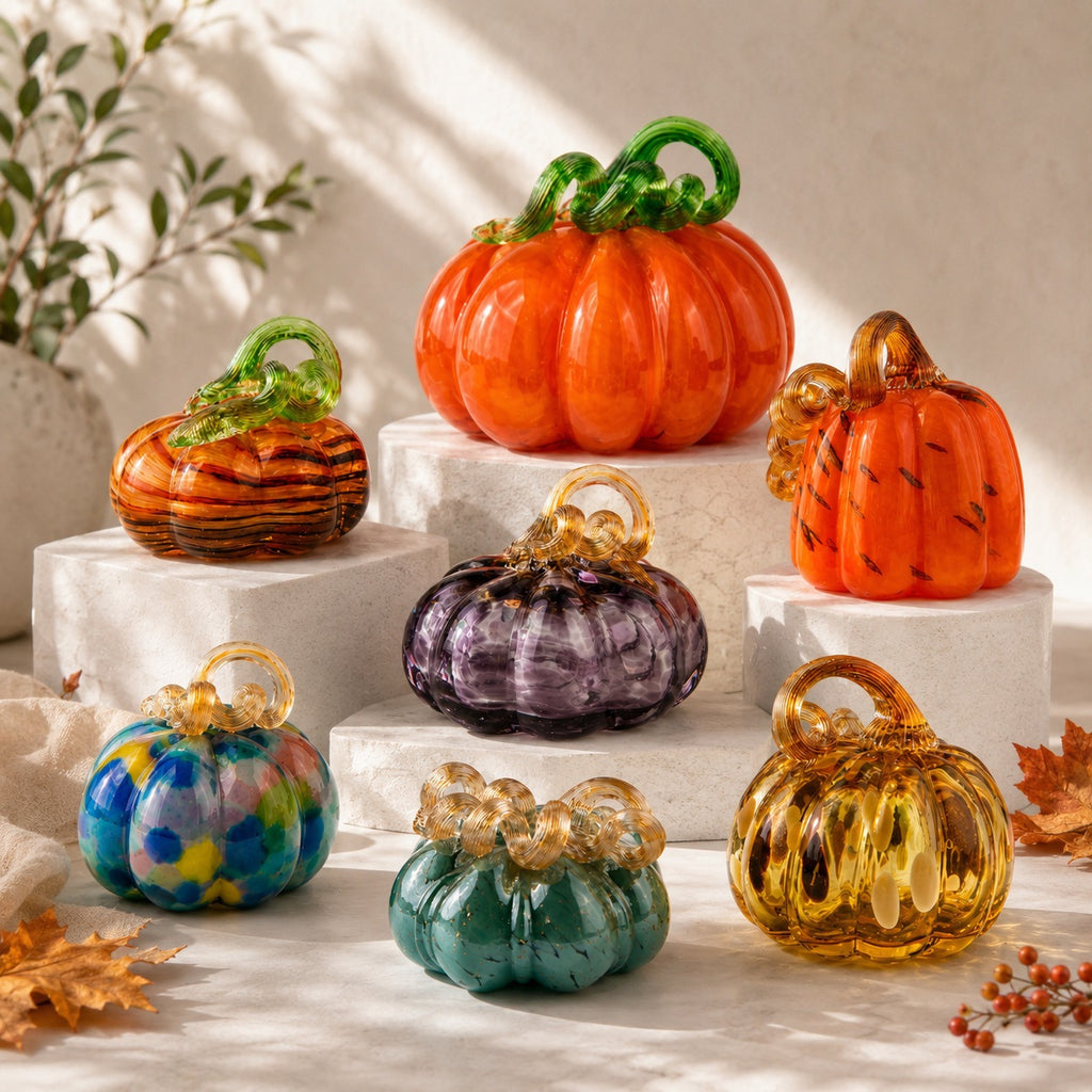 Glass pumpkin home decor lifestyle
