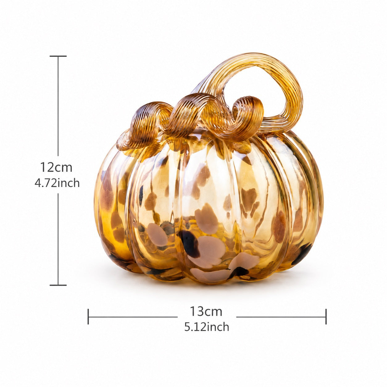 Handmade Glass Pumpkin Figurine |  Home & Office Desk Decor Ornament Gift