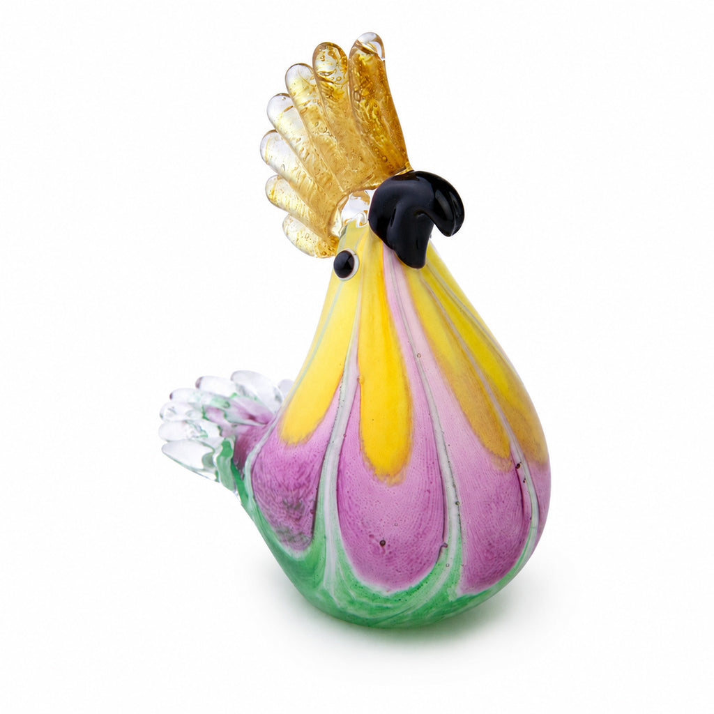 Lumia Art handmade glass cockatoo decor on white background