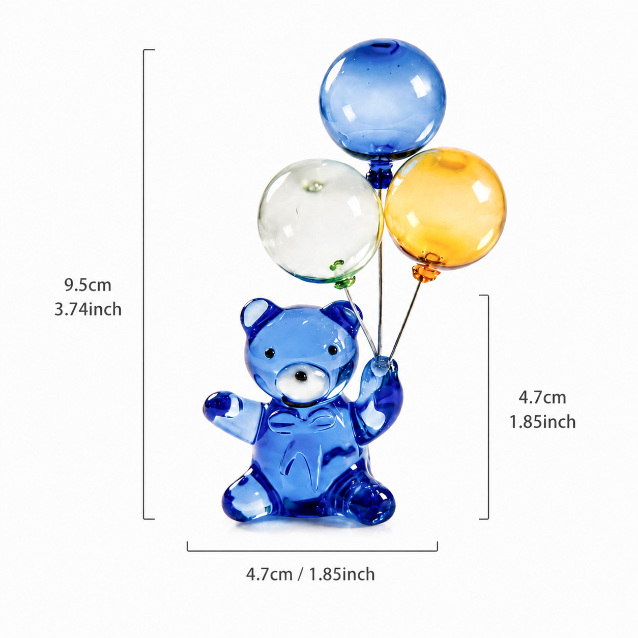 Childlike Handmade Glass Balloon Bear Ornament Craft