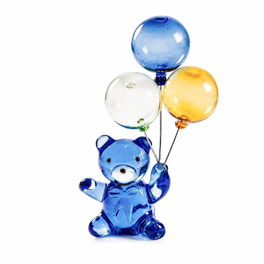Childlike Handmade Glass Balloon Bear Ornament Craft