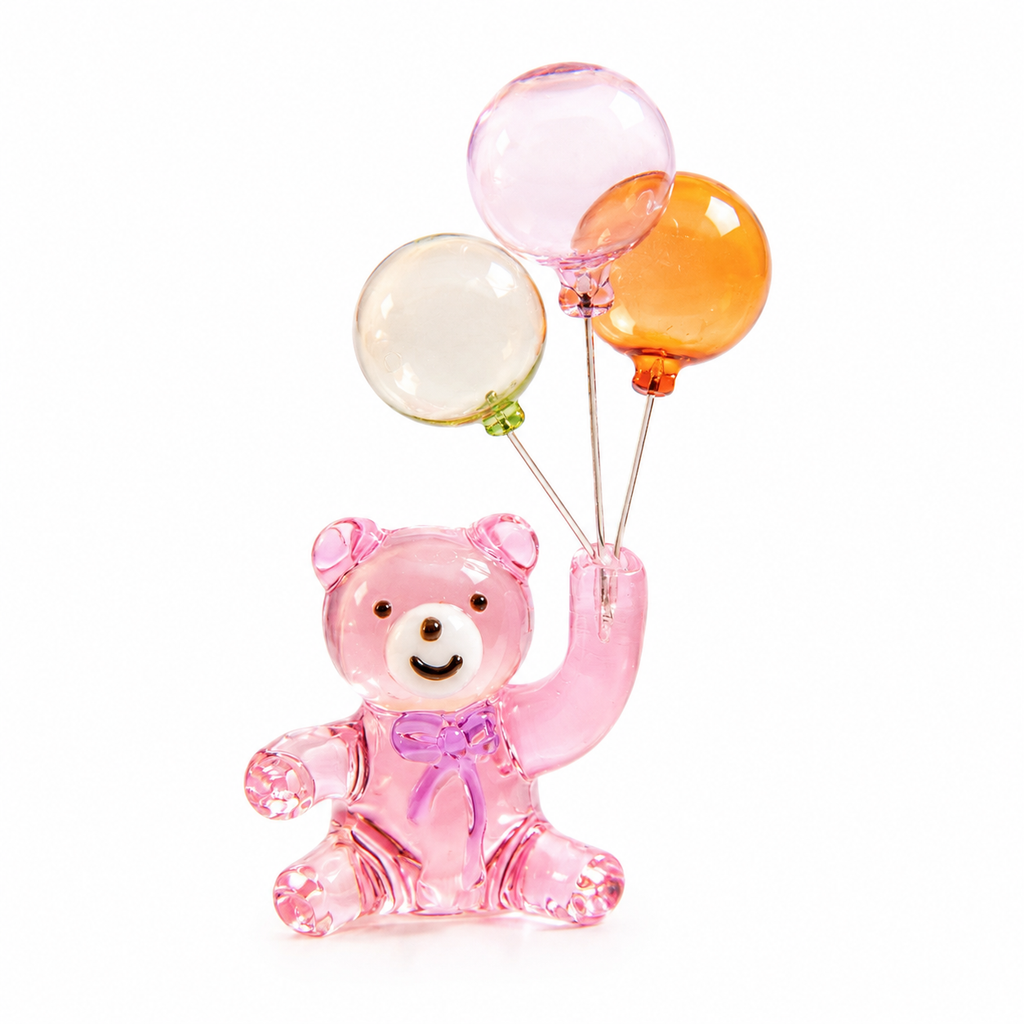 Childlike Handmade Glass Balloon Bear Ornament Craft