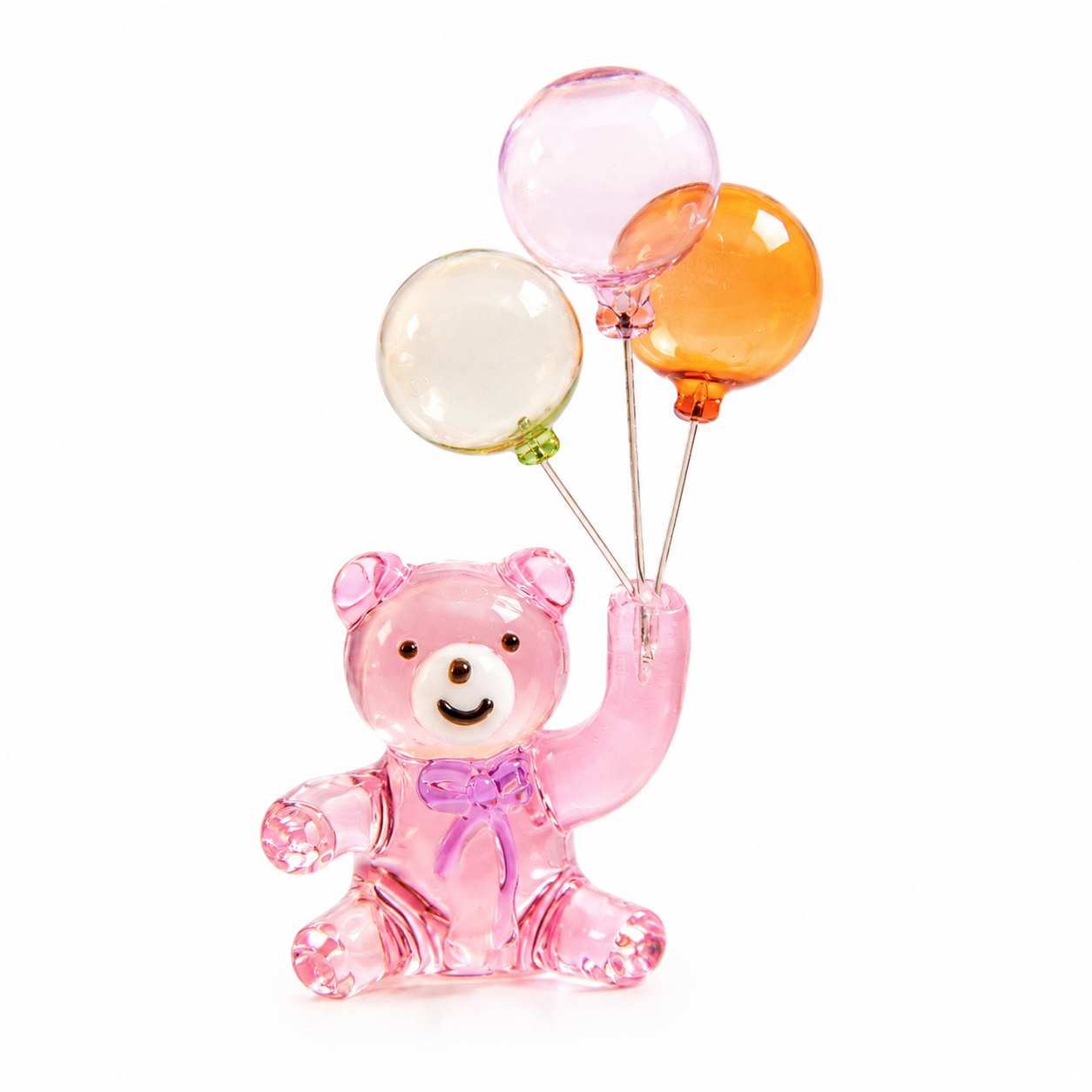 Childlike Handmade Glass Balloon Bear Ornament Craft