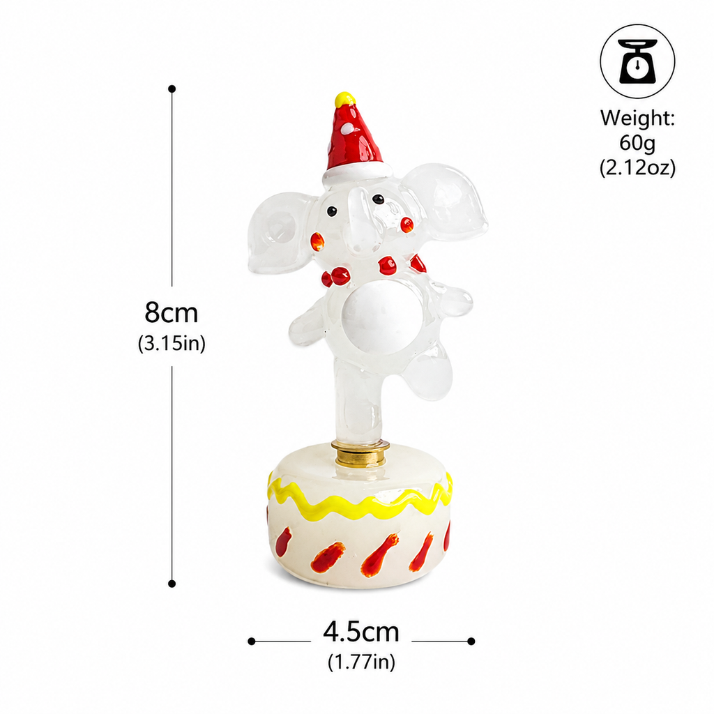 Cute Glass Elephant Figurine with Rotating Base | Creative Desk Gift for Home & Office